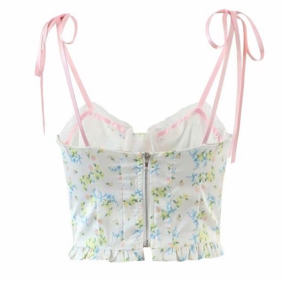 Strangers and lovers silk cropped tank top - Picture 2 of 8